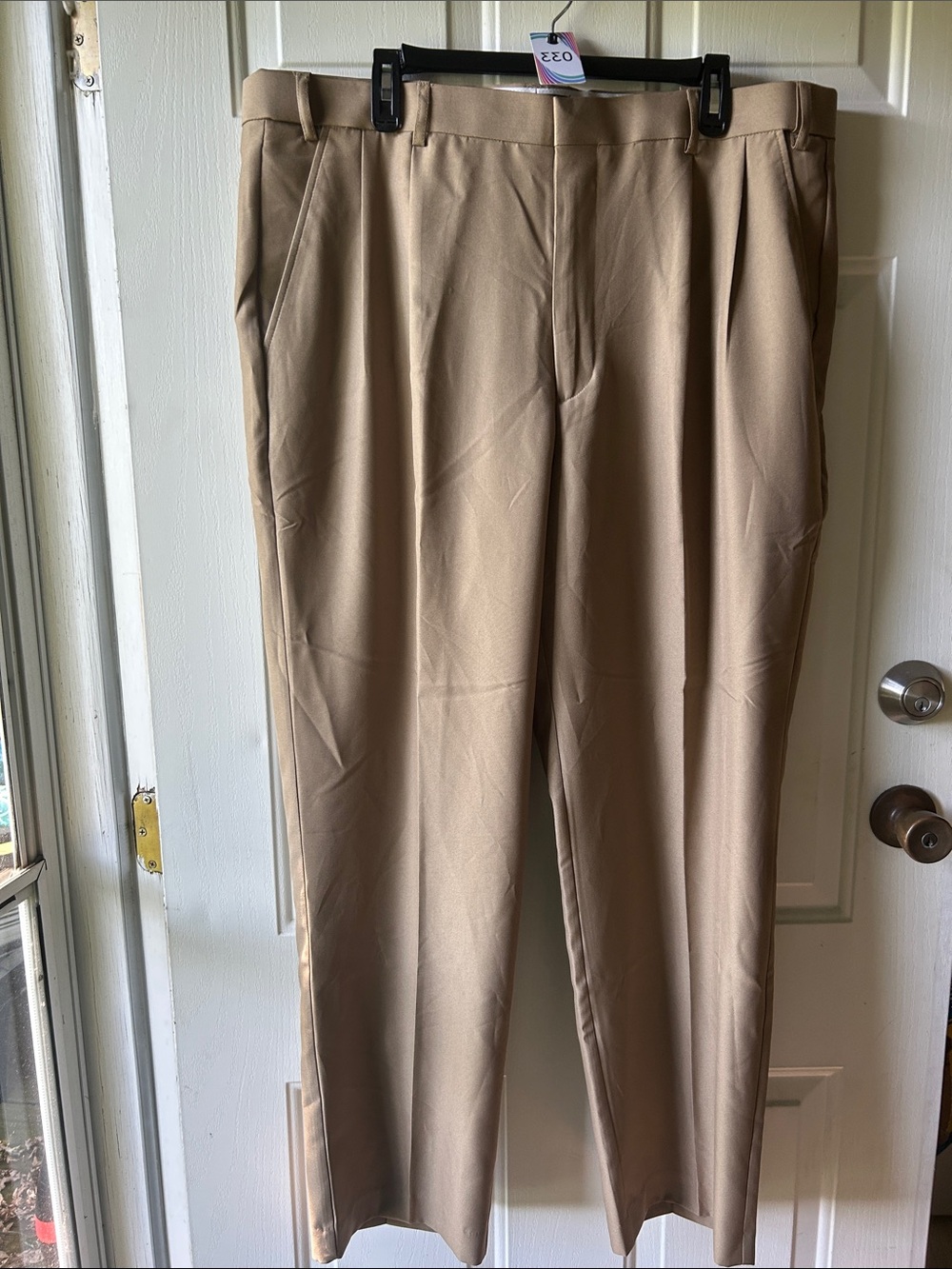 Haband Men's Khaki Pleated Dress Pants - Tan